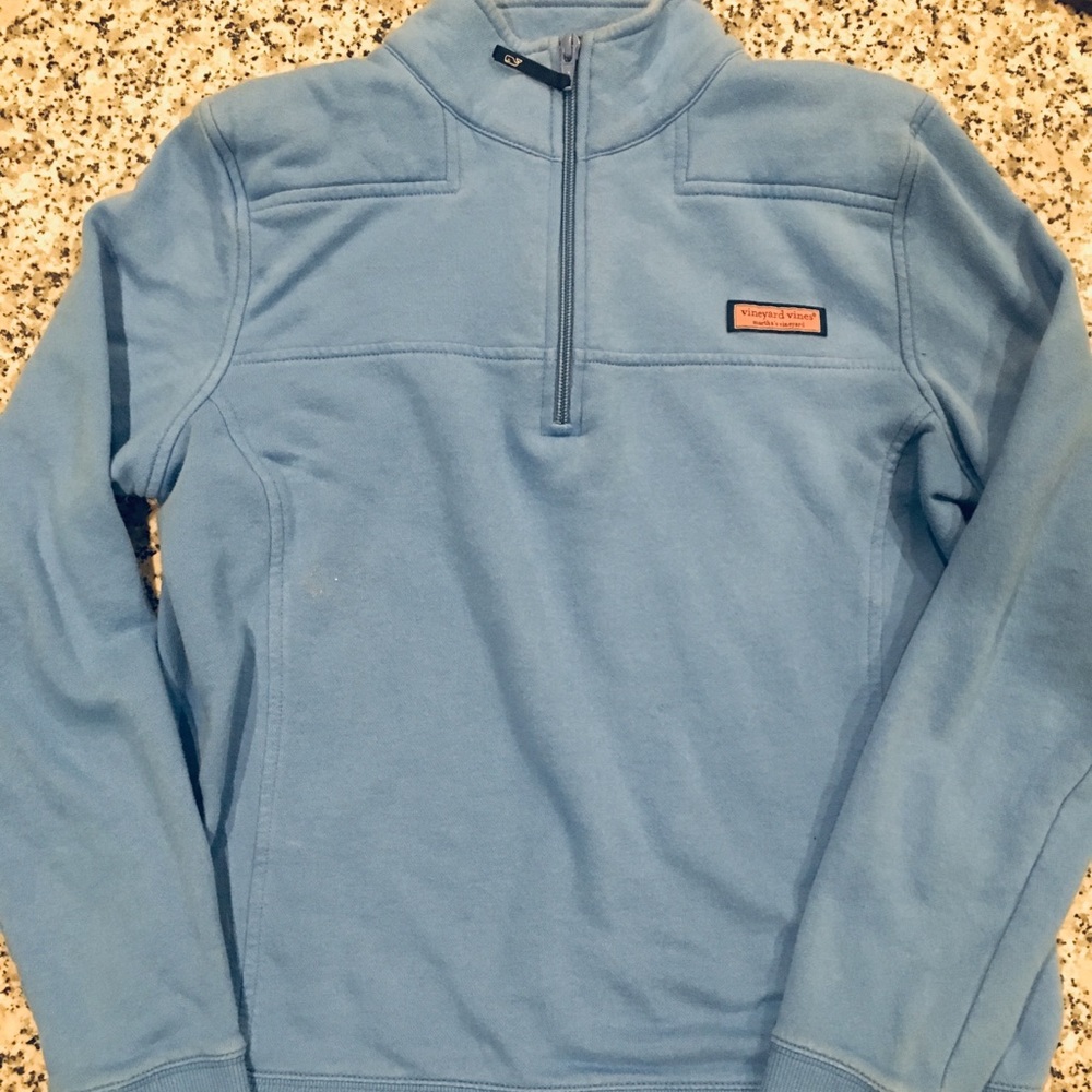 Vineyard vines light blue quarter zip